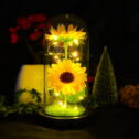 Artificial Sunflower Girasoles Gift in Glass Dome Mother's Day Gift Birthday Gift for Her, Mom, Woman, Girlfriend, Wife, Anniversary, Wedding,...