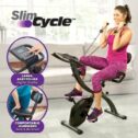 As Seen On TV Slim Cycle Stationary Bike - Folding Indoor Exercise Bike with