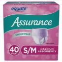 Assurance Women's Incontinence & Postpartum Underwear, Maximum Absorbency, S/M (40 Count)