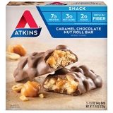 Atkins Snack Bar, Caramel Chocolate Nut Roll, Keto Friendly, 1.55 Ounce (5 Bars) – STOCK UP!