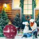 Augper Wholesale Christmas Ball Decorations Large Christmas Inflatable PVC Decorated Balls and Remote Giant Xmas Ornaments Ball for Holiday Yard...