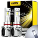 AUXITO 9005 LED Headlight Bulbs 12000LM Per Set 6500K Xenon White HB3 Wireless 9005 Headlight Bulbs, Pack of 2