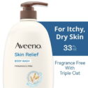 Aveeno Skin Relief Moisturizing Body Wash, Soap Free for Sensitive Skin, Fragrance Free Shower Gel, 33 oz