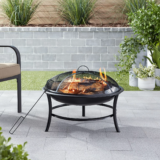 26″ Round Iron Outdoor Wood Burning Fire Pit ONLY $29!