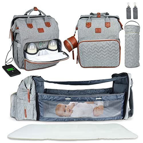 Baby Diaper Bag Backpack with Changing Station QUINO&CO for Baby Boy & Girls | Newborn Baby Shower Gifts Diaper Bags...