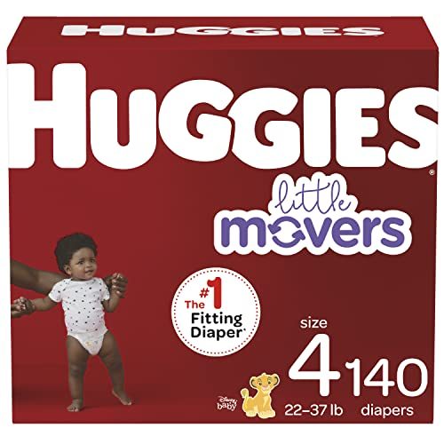 Baby Diapers Size 4, 140 Ct, Huggies Little Movers