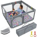 Baby Playpen , Baby Playard, Playpen for Babies with Gate Indoor & Outdoor Kids Activity Center with Anti-Slip Base ,...