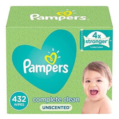 Baby Wipes, Pampers Baby Diaper Wipes, Complete Clean Scented, 6X Pop-Top Packs, 432 Total Wipes