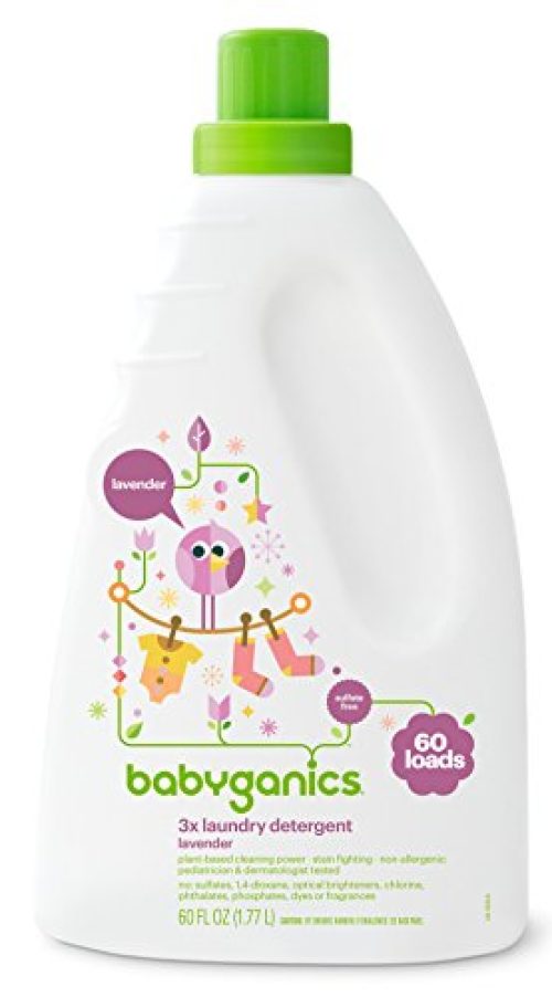 Babyganics 3X Baby Laundry Detergent, Lavender,60 Fl Oz (Pack of 1) Packaging May Vary