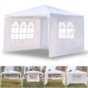 Backyard Tent for Outside, 10' x 10' Canopy Tent with 3 Side Walls, Upgraded White Party Wedding Tent, Waterproof Patio...