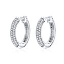 BAMOER Ear Hoops 925 Sterling Silver Luxury Hoop Earrings for Women Wedding Engagement Jewelry Gifts Accessories
