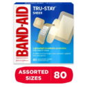 Band-Aid Brand Tru-Stay Sheer Adhesive Bandages, Assorted, 80 Ct