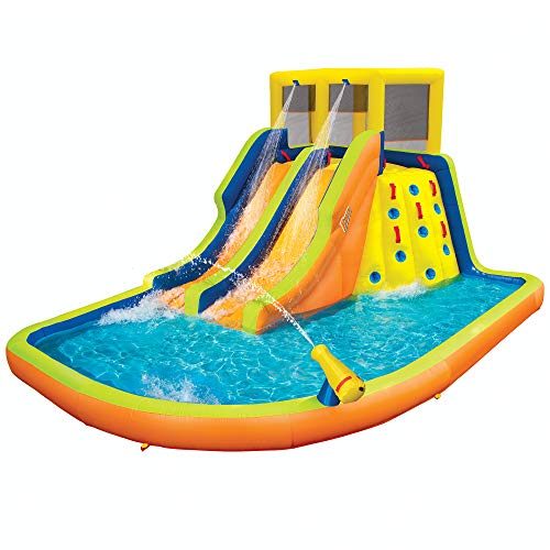 BANZAI Double Drench Water Park, Length: 15 ft, Width: 11 ft 5 in, Height: 8ft 4 in, Inflatable Outdoor Backyard...