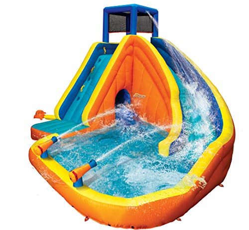BANZAI Sidewinder Blast Water Park, Length: 15 ft, Width: 16 ft 10 in, Height: 10 ft 5 in, Inflatable Outdoor...
