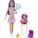 Barbie Skipper Babysitters Inc. Dolls & Playset with Babysitting Skipper Doll, Color-Change Baby Doll, High Chair & Party-Themed Accessories for...
