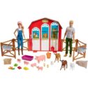 Barbie Sweet Orchard Farm Barn Playset With Barbie And Ken Dolls, Barn With Fence And 11 Animals