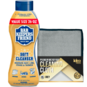 Bar Keepers Friend Soft Cleanser (VALUE PACK 26 OZ) Multipurpose Cleaner & Rust Stain Remover with Idea Home Premium Microfiber...