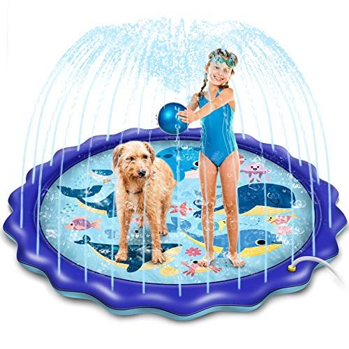 BASEIN Splash Pad for Toddlers, 68 Inches Sprinkler for Kids, Spray Water with Inflatable Sprinkler Wading Pool Fun Sprinkler Pool...