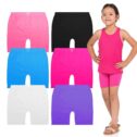 BASICO Girls Dance, Bike Shorts 6 Value Packs - for Sports, Play or Under Skirts Dress with Ribbon (Large Size...