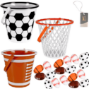 Basketball Hoop Style Easter Baskets 3ct and Plastic Eggs 18ct Home Kitchen Party Favor Treats Candies Egg Hunt Storage Container...