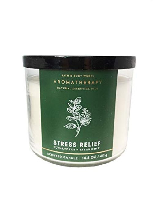 Bath & Body Works, Aromatherapy Stress Relief 3-Wick Candle, Eucalyptus Spearmint
