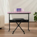 BaytoCare 61 Key Portable Electronic Keyboard Piano, Built-In Speakers,3 Teaching Modes,Ideal for Beginner Adult, Pink