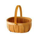 Baywell Woodchip Picnic Basket Easter Candy Basket Empty Gift Basket to Fill, Natural Hand Woven Storage Basket with Durable Handles...