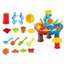 Beach Toys Sand Toys Set, Bucket with Sifter, Shovels, Rakes, Watering Can, Animal and Castle Molds in Drawstring Bag Summer...