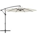 Best Choice Products 10ft Offset Hanging Outdoor Market Patio Umbrella w/ Easy Tilt Adjustment - Cream