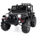 Best Choice Products 12V Kids Ride On Truck Car w/ Remote Control, Spring Suspension, Bluetooth, LED Lights - Black