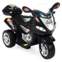 Best Choice Products 6V Kids Battery Powered 3-Wheel Motorcycle Ride On Toy w/ LED Lights, Music, Horn, Storage - Black