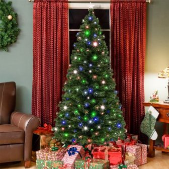 Best Choice Products 7-foot Pre-Lit Fiber Optic Artificial Christmas Pine Tree w/...