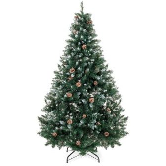 Best Choice Products 7Ft Hinged Artificial Christmas Tree Holiday Decor W/ Snow...
