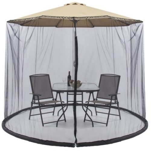 Best Choice Products 9ft Patio Umbrella Bug Screen w/ Zipper Door. Polyester Netting - Black