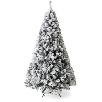 Best Choice Products 9ft Snow Flocked Hinged Artificial Christmas Pine Tree Holiday...