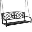 Best Choice Products 2-Person Metal Outdoor Porch Swing, Hanging Patio Bench w/ Weather-Resistant Steel - Black