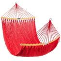 Best Choice Products 2-Person Woven Polyester Outdoor Caribbean Hammock w/ Curved Bamboo Spreader Bar - Ruby Red