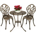 Best Choice Products 3-Piece Cast Aluminum Patio Bistro Furniture Set w/ Antique Finish - Copper