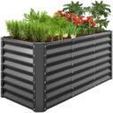 Best Choice Products 4x2x2ft Outdoor Metal Raised Garden Bed, Planter Box for Vegetables, Flowers, Herbs - Charcoal