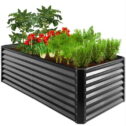 Best Choice Products 6x3x2ft Outdoor Metal Raised Garden Bed, Planter Box for Vegetables, Flowers, Herbs - Gray