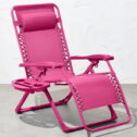 Best Choice Products Monochromatic Zero Gravity Chair, Folding Patio Recliner w/Side Tray, Headrest - Hot Pink