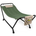 Best Choice Products Outdoor Patio Hammock Bed with Stand, Pillow, Storage Pockets, 500LB Weight Capacity - Green