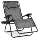 Best Choice Products Oversized Zero Gravity Chair, Folding Outdoor Patio Lounge Recliner w/ Cup Holder - Gray