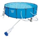 Bestway 15ft x 42in Steel Pro Max Round Frame Above Ground Pool and Vacuum