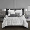 Better Homes and Gardens Grey 12 Piece Bed in a Bag Comforter Set with Sheets, Queen