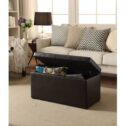 Better Homes & Gardens 30-inch Hinged Storage Ottoman, Brown