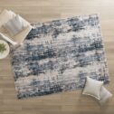 Better Homes & Gardens High Low Abstract Area Rug, Navy, 90