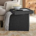 Better Homes & Gardens Storage Ottoman with Tray, 16