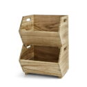 Better Homes & Gardens 2-Piece Natural Wood Stacking Bins