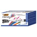 BIC Intensity Low Odor Dry Erase Marker, Tank Style, Chisel Tip, Black, 12-Count, Versatile Chisel Tip for Fine and Broad...